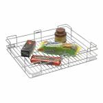 SmartSlide Stainless Steel Plain Kitchen Basket for Modular Kitchen/Kitchen Trolley/Kitchen Drawer/Kitchen Cabinet/Storage Organizer for Kitchen (19 x 20 x 4 Inches Plain Kitchen Basket)