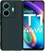XOVO Back Cover for Vivo T1 44W (Black, Dual Protection, Pack of 1)