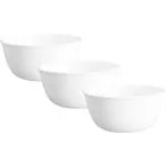 CORELLE Livingware Winter Frost White 828 ml Curry Bowl/Noodle Bowl Pack of 3 Glass Cereal Bowl (White, Pack of 3)