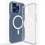 ROYALZY Transparent Magsafe Back Case Cover Compatible For (iPhone 15 ) Clear Slim Shockproof Case Cover (Pack of 1 Free Tempered Glass)