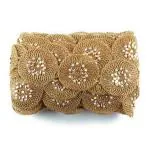 Gilded Cloud Finetage Duri Cutwork Highlight Border Lace for Dresses, Sarees, Lehenga, Suits, Blouses, Dupatta, Chunri, and Craft (9-m. Antic Gold Double Stone)