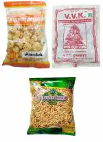 Thangapandiyan Kovilpatti Gundu Murukku (250 GM) + Thangapandian Special Mixure (250 GM) + VVK Kovilpatti Kadalai Mittai (Groundnut Chikky - 250GM) - 750 Grams