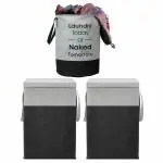 SH.NASIMA MANUFACTURER Laundry Basket & Bag Grey-Black (Non-Woven) Pack of 3