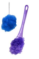 Lonekart combo Loofah 1 handle and 1 big round loofah for Bathing