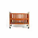 Arcedo Handcrafted Furniture Florence Wooden Baby Cot With Mosquito Net, Height Adjustable, with Storage - (Cherry)