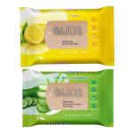 LIEVE Combo Pack of Lemon + Alove (Pack of 4)Cotton Face Cleaning Wet Wipe Makeup Remover Facial Wash Napkin Face Wipes Multi-Purpose for Men and Women (25 Wipes in Each Pack)