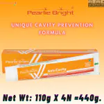 Pearlie Bright Anti cavity SUGAR Free Toothpaste-110g (Pack of 4) for daily use and cavity prevention