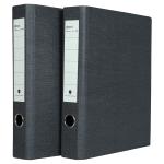 Comma Abaca 2D Ring Binder File| A4 Size| 40mm (1.5inch) D Ring| Pack of 2| Black + Black