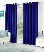 Jvin Fab Navy Blue Velvet Curtain
