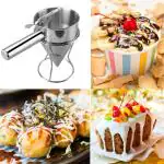 MONYRO Stainless Steel Pancake Dispenser - Metal Batter Dispenser with Spout and Lid, Perfect for Pancake Mix and Batter, Steel Pancake Pourer, Measuring Tool, and Dispenser for Kitchen and Griddle Use