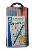 STAEDTLER Mars Lumograph Pencils Set (100 G6) + 2 Jumbo Pencils, 1 Mechanical Pencil, 1 Logo eraser