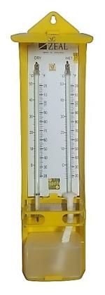 Lab Junction Wet & Dry Zeal Bulb Zeal Hygrometer Relative Humidity Meter Moisture Meter Room Hanging Temperature Gauge Meter Weather Station Analogue Two Scales Mercury Thermometer (Yellow) LJ-1645.,