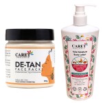 Caret Organic De-Tan Face Pack (100g) AND Total Moisture Body Lotion (200ml)- Pack of 2