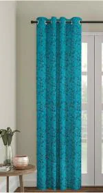 Luxury Crafts Sky Blue Blackout Long Door Curtain 274 cm