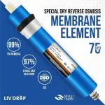 LIV DROP High TDS, 75 GPD Ro Membrane for All Type of Home/Domestic Reverse Osmosis Ro Water Purifier, 75GPD