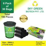 ALXIND Biodegradable Dustbin / Garbage / Waste Bag for Home (Pack of 6) 17x19 Black Small 12 L Garbage Bag (180Bag )