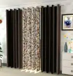 DECOROLOGY Window Curtains 5Ft Long Set of 3 for Living Room Bedroom,Polyester Fabric(4x5 Feet)