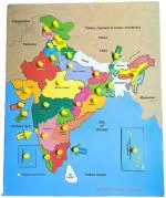 Childgossip Wooden Map Of India Educational Puzzle For Kids (Multicolor)