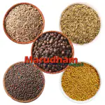 Marudham Spice Pack of 5 100g Each (Black Pepper, Mustard, Fenugreek, Fennel Seeds and Cumin Seeds)