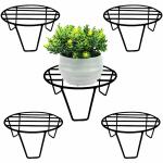 Ojorey Round Plant Stand for Flower Pots at Home|Outdoor / Indoor Plants Gamla Stand | For Living room , Balcony and Garden Decor | Rust Free Metal (Black Set 5)