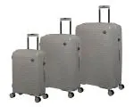 it luggage Spontaneous Feather Grey Set of 3Large, Medium & Cabin20,24,28 inches Expandable AntiTheft Zipper Polypropylene Hardsided with TSA Lock 8 Wheel Trolley Bag