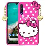 RUPELIK (Hello Kitty Redmi / Mi A3 Pink) Hello Kitty Rupper Back Case Cover |3D Cute| Soft Silicone Back Cover with Pendant Compatible for Redmi / Mi A3 (Pink)