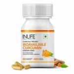 INLIFE Bioavailable Curcumin Capsules | Curcumin Supplement with Organic Ingredient, Vegetarian, Clinically Proven, Supports Immune Function, Fights Free Radicals, 600mg - 60 Capsules