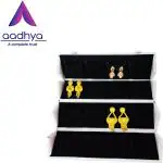 Aadhya 16 pair earing box Jewellery Vanity Box (white,black)