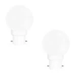 Fybros White Nuit Neon Led Night Bulbs Lamp For Bedroom Wall And Home Decoration - 0.5 Watts, 2 Pc