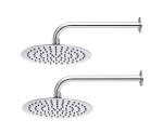 ANMEX12X12 (12Inch) EXTRA HEAVY ROUND Stainless Steel UltraSlim Rain Shower Head with 18 inch Round Shower Arm/Rod - SET OF 2
