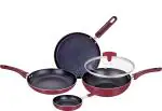 Bergner Amarone Non-Stick Cookware Set, 5Pc, Red