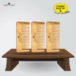Park Daniel Detangler Neem Wooden Comb, 5.5 Inches | Style your beard hassle-free | Pocket-size Comb for hair & Beard styling (Pack Of 3)