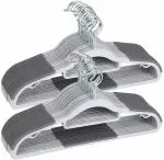 VIKIJO White Plastic Non Slip Cloth Hanger - 6 Pcs