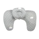 Babymoo Grey Cotton Crown Feeding Pillow