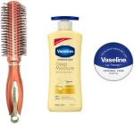 Buy Tya Saloon Hair Brush Red Intensive Care Deep Moisture Nourishing Body Lotion Va Seline Original Lip Balm - 400 Ml (Set Of 3)