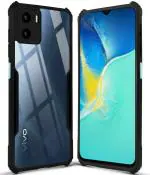 AmericHome Vivo Y15s, Vivo Y01, V2120, V2147 Black, Transparent Rubber Mobile Back Cover