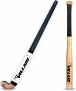 THE VILLAIN Solid Wooden Hockey Stick and Base Bat for Men and Women Practice and Beginner Hockey Stick - 91.44 cm  (Multicolor)