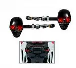 Guance Red Skull Shape Front And Rear LED Indicator Lights Universal for All Bikes (Pack of 2)