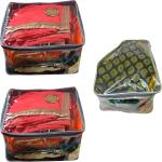 Aadhya Multipurpose Combo Of Plain Large Transparent Saree & Blouse Cover Salwar Kamiz Suit Bag Pck Of 3 (White) (white)