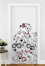 Divinedesigns Multicolor Vinyl Cute Puppy Dogs Door Sticker
