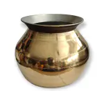 NAAYAGI - PURE BRASS MADE PONGAL PAANAI / PONGAL POT | BRASS GUNDU | URLI - 8 INCH, BRASS URLI | FOR making pongal, sweets, rice cooking, daily needs - milk boiling - Medium - 3 to 4 litre