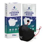 Careview Anti Pollution Fender Premium N95 Mask (Fish Mask), Ear Loop Style (Black, Pack of 10), Protective Fold Flat N95 Mask with 6 Layers Filtration, Certified by DRDO & ISI (BIS)