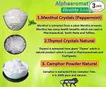 Alphaaromatica Thymol, Menthol, Camphor Combo - 50gm each - Ajwain ka phool - Peppermint - Kapoor - Total 150gms