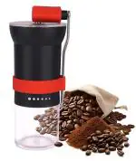 RefineMart Manual Coffee Grinder - Stainless Steel Hand Coffee Grinder - 6 Adjustable Settings | Portable Coffee Beans Grinder, Camping, Travel Espresso Coffee Hand Grinder with Hand Crank