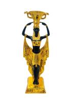 MurtiHome Egyptian Goddess Isis Statue Resin Vintage Home Office Desktop Ornaments Ancient Egyptian Mythological Figure Sculpture Craft Collection - ( black )