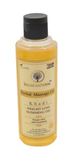 Khadi Natural Herbal Weight Loss Slimming Massage Oil 210 ML - Natural Body Toning and Fat Reduction - Ayurvedic Wellness