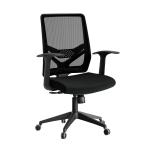 HNI India Libro Task Chair for Desk Home Office Computer Table (Black) | Molded PU Foam Cushion with Fabric Upholstery & Seat Height Adjustment (Fixed Arm)