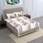 Hashcart Elastic Fitted Double King Size Bed Pure Cotton Bedsheets with 2 Pillow Covers | Double Bed Breathable | Wrinklefree | Ultrasoft Supersoft