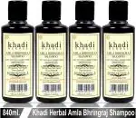 khadi natural herbal Amla Bhringraj Shampoo, Herbal Shampoo, Khadi Shampoo, Hair Cleanser For Strengthens Hair Roots & Clear Dandruff (840 ml) (Pack of 4)
