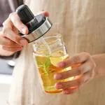 Ketzshop Borosilicate Airtight Seasoning Glass Jar with Spoon Pickle Jar Set, Salt Jar Containers for Kitchen with Attached Spoon Container for Oil, Ghee, Tea and Sugar (250 Ml, Pack of 1)